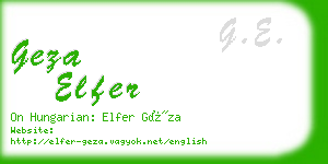 geza elfer business card